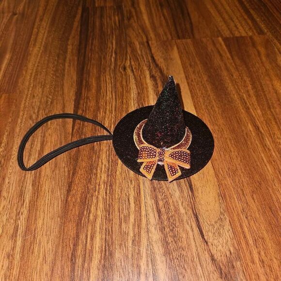 5 For $25 Glittery Black and Orange Witches Hat Headband Toddler One Size - Picture 1 of 3